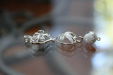 Sterling Silver Locket Heart / Glow in the Dark / Sterling Silver 925 / Small glass bubble/
