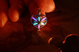 Sterling Silver Locket Heart / Glow in the Dark / Sterling Silver 925 / Small glass bubble/