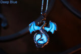 Dragon pendant / Glow in the dark/ Dragon Surrounding the Moon/ Stainless Steel /