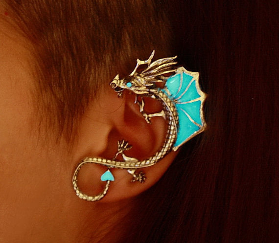 Dragon ear cuff Ear clip / Glow in the Dark / Non pierced ear cuff /
