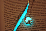 Sterling Silver Fairy on Bookmark Glow in the Dark / Feather Bookmark / Luminous Bookmark /