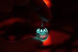 Dandelion Pendant / Glow in the Dark / Glass Bubble Pendant /