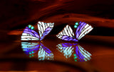 Butterfly Wing Earrings / Glow in the Dark / Stainless Steel Earrings /