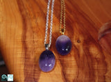 Amethyst Cabochon Pendant Glow in the Dark / Amethyst Stone /