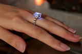 Princess Silver Ring / Glow in the Dark / Cubic Zirconia Ring / Sterling Silver 925 Ring /