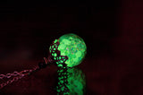 IRIDESCENT Glass Pendant / Glow in the Dark / Glass Bubble Pendant / Glass Necklace /