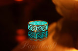 CELTIC Ring Glow in the Dark / Sterling Silver Ring / Glow Ring / Turquoise Glow in the Dark /