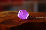 Rose Quartz Pendant Glow in the Dark / Quartz Necklace /