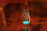 Baby's breath Pendant / Glow in the Dark / Real Flower / Glass Tear Drop /