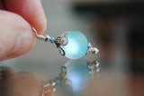 Aura Quartz Necklace / Glow in the Dark / Aura Quartz Matte pendant / Aqua Blue Quartz /