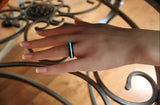 Black Ring Glow in the Dark - Tungsten Ring - Rose Gold inside Ring - 6mm Width