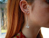 Glow in the Dark - Glass Bubble Earrings - Sterling Silver 925