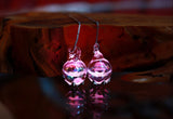 Glow in the Dark - Glass Bubble Earrings - Sterling Silver 925