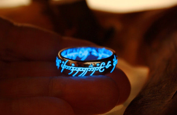 Special order for Simon / LOTR ring / Engraved Ring glow in the dark /