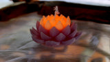 Lotus Candle Glow in the Dark - Yellow Green Lotus Flower - Orange Lotus Candle