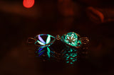 Sterling Silver Locket Heart / Glow in the Dark / Sterling Silver 925 / Small glass bubble/