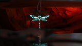 Dragonfly Pendant Glow in the Dark / Sterling Silver 925 Necklace /
