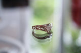 SPECIAL ORDER FOR HOLLY / Celtic V ring Glow in the Dark / Zirconia Ring / Sterling Silver Chevron Ring /