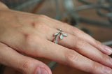 Leaves ring Glow in the Dark / Sterling Silver Ring / Leaf Nature /