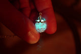 Cracked clear crystal Pendant / Glow in the Dark /