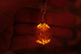 Dandelion Seeds Pendant Glow in the Dark / Glass Bubble Pendant / Dandelion Seeds /