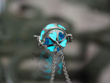 Hearts Locket Glow in the Dark / Heart Locket / Turquoise Hearts Locket /