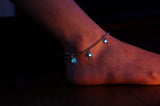 Stars Anklet Bracelet Glow in the Dark / Stainless Steel Bracelet / Stars Anklet / Anklet chain /