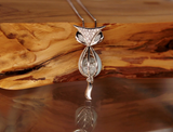 Fox Locket Glow in the Dark / Fox Necklace / Sterling Silver 925 Locket / Woodland jewelry /