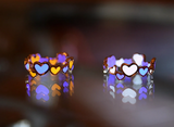 Hearts Ring Glow in the Dark / Silver Plated Hearts Ring