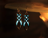 Celtic Knots Earrings / Glow in the Dark /Sterling silver 925 Earrings /
