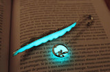 Sterling Silver Fairy on Bookmark Glow in the Dark / Feather Bookmark / Luminous Bookmark /
