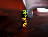 Butterflies Band Ring / Glow in the dark / Stainless Steel ring / Luminous Ring /