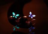 Butterfly Ring Glow in the Dark / Sterling Silver 925 Ring / Crystal heart / Adjustable Ring /