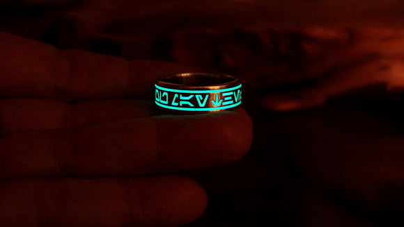 Star Wars Ring Glow in the Dark / Sterling Silver 925 Ring /