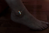 Dragonfly Anklet Glow in the Dark / Sterling Silver 925 Bracelet /
