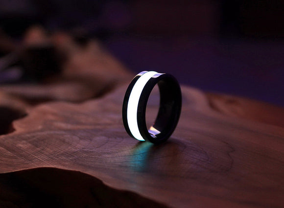 Men's Nightfall Ceramic 8mm Ring with Carbon Fiber Inlay | Black ceramic  ring, 8mm ring, His and hers rings