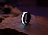 Black Ceramic Ring / Glow in the Dark / Band ring /