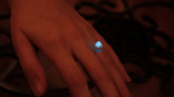 Heart Ring Glow in the Dark / Sterling Silver 925 / Lovers /