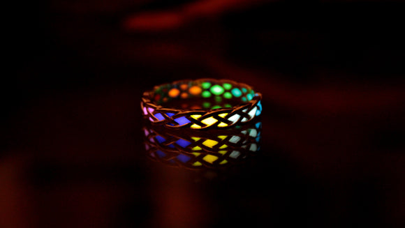 Celtic Knots Ring / Glow in the Dark / Sterling Silver Celtic Ring /