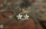 Star Earrings Sterling Silver 925 / Glow in the Dark / Stud Earrings / Cubic Zirconia /