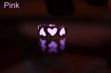 Hearts Toe Ring / Glow in the Dark / Sterling Silver 925 / Midi Ring /