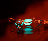 Mermaid Locket Glow in the Dark / Sterling Silver 925 Necklace / Glass bubble pendant /