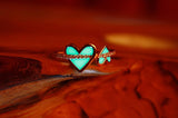 Rose Gold Double Heart Ring / Glow in the Dark / Sterling Silver Ring /