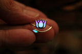 Silver Lotus Ring Glow in the Dark / Flower Ring / Sterling Silver 925 Ring / White Lotus /