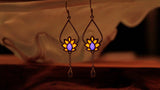 Lotus Flower Earrings / Glow in the Dark / Sterling Silver 925 /