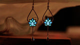 Lotus Flower Earrings / Glow in the Dark / Sterling Silver 925 /
