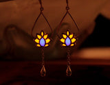 Lotus Flower Earrings / Glow in the Dark / Sterling Silver 925 /