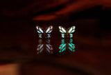 Butterfly Ear clips Glow in the Dark / Sterling Silver 925 / Two ear clips /