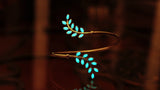 Adjustable Leaves cuff Bracelet / Glow in the Dark / Sterling Silver 925 Bracelet / Bangle Bracelet /