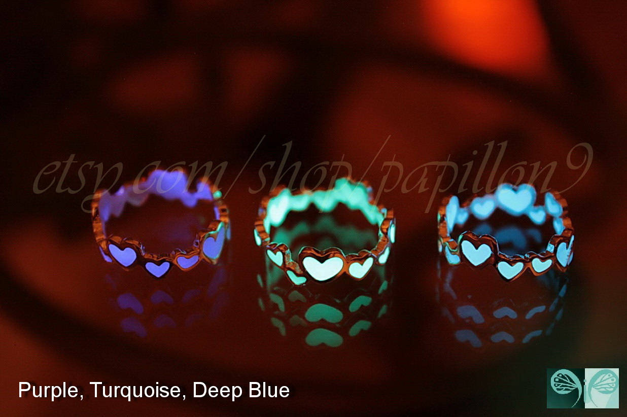 Hearts Ring / Glow in the Dark / Love Ring / Band Ring